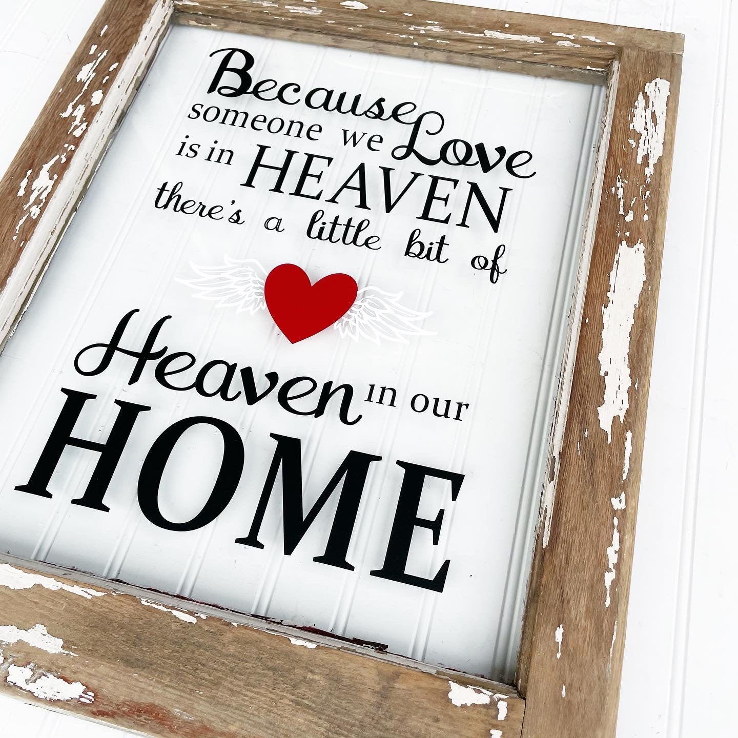 Vintage window sign - Heaven in our home