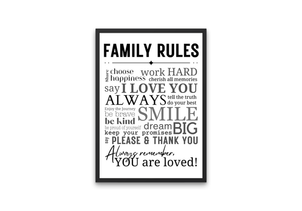 Digital Print - Family Rules